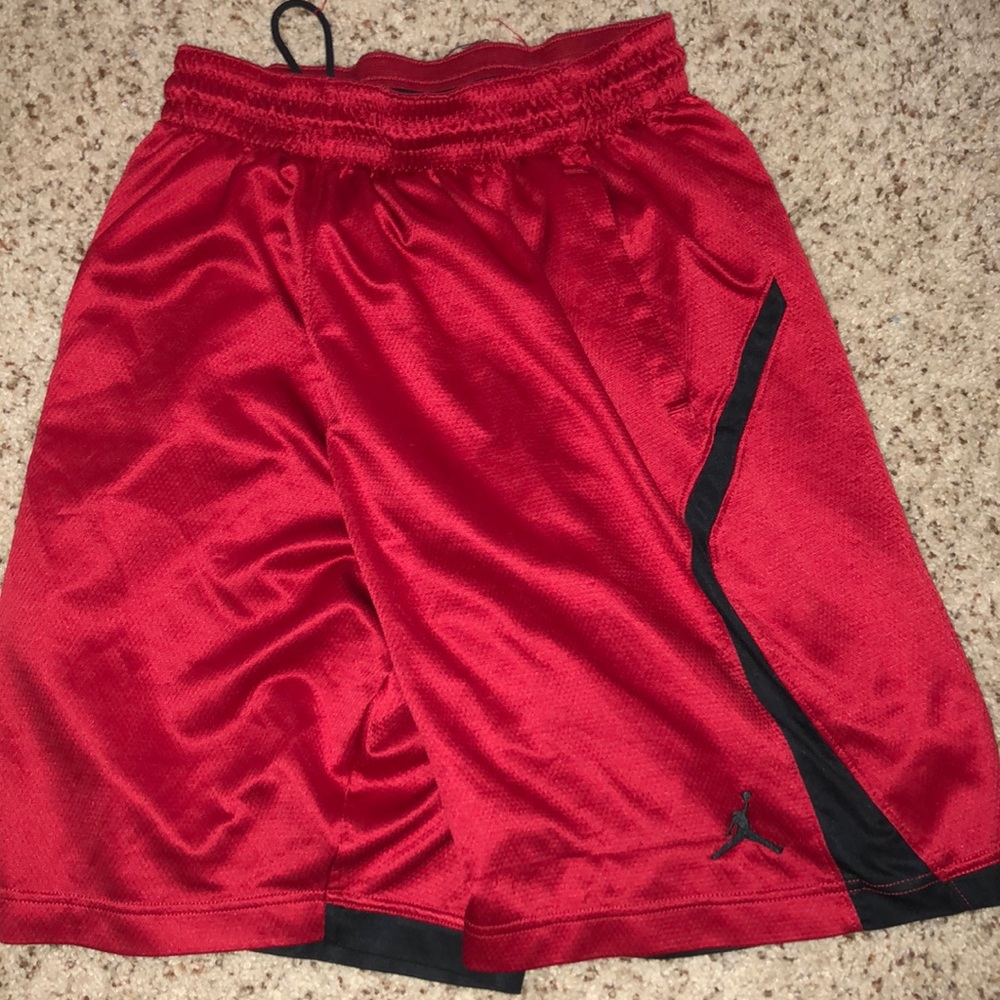 Red jordan shorts